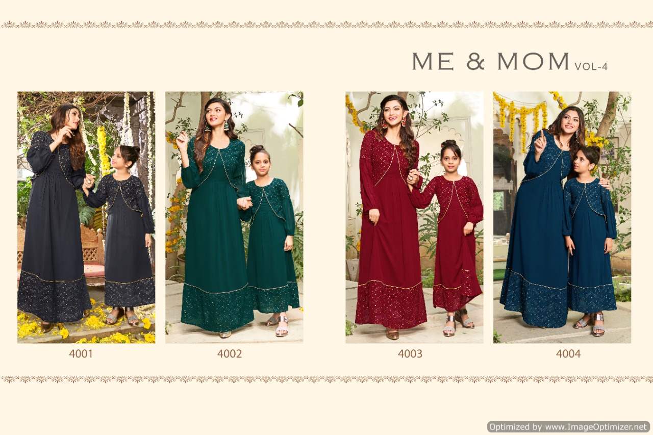Me And Mom 4 Designer Festive Wear Georgette Heavy Mother Daughter Collection